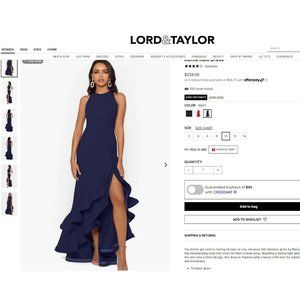 Betsy & Adam Navy Ruffle Dress